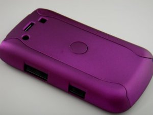 Hard Plastic Rubber Feel Armor Case for Blackberry Bold 9700/9780 - Purple