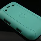 Hard Plastic Rubber Feel Armor Case for Blackberry Bold 9700/9780 - Turquoise