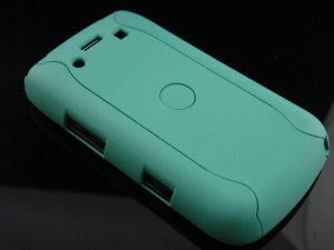 Hard Plastic Rubber Feel Armor Case for Blackberry Bold 9700/9780 - Turquoise