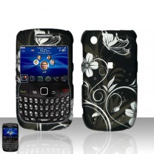 Hard Plastic Rubber Feel Design Case for Blackberry Curve 8520 - Midnight Garden
