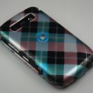 Hard Plastic Design Case for Blackberry Curve 8900 - Blue Diagonal Check