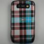 Hard Plastic Design Case for Blackberry Curve 8900 - Blue Check