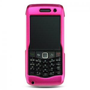 Hard Plastic Rubber Feel Case for Blackberry Pearl 9100 - Hot Pink