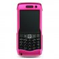 Hard Plastic Rubber Feel Case for Blackberry Pearl 9100 - Hot Pink
