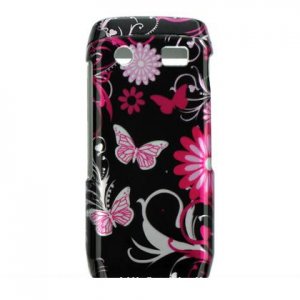 Hard Plastic Crystal Design Case for Blackberry Pearl 9100 - Pink Butterfly