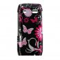 Hard Plastic Crystal Design Case for Blackberry Pearl 9100 - Pink Butterfly