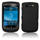 Hard Plastic Rubber Feel Case for Blackberry Torch 9800 - Black