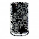 Hard Plastic Design Case for Blackberry Tour 9600/9630 - Black Skulls