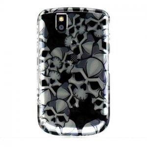 Hard Plastic Design Case for Blackberry Tour 9600/9630 - Black Skulls