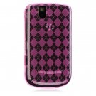 Crystal Gel Diamond Design Skin Cover Case for Blackberry Tour 9600/9630 - Hot Pink
