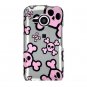 Hard Plastic Design Case for HTC Droid Eris 6200 - Silver and Pink Skulls