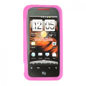 Soft Silicone Skin Cover Case for HTC Droid Incredible ADR 6300 - Hot Pink
