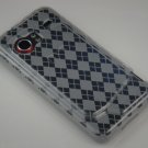 Crystal Gel Check Design Skin Case for HTC Droid Incredible ADR 6300 - Clear
