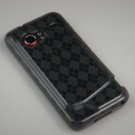 Crystal Gel Check Design Skin Case for HTC Droid Incredible ADR 6300 - Smoke