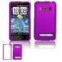 Hard Plastic Rubber Feel Full Case for HTC Evo 4G - Purple
