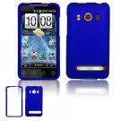 Hard Plastic Rubber Feel Full Case for HTC Evo 4G - Blue