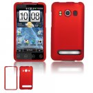 Hard Plastic Rubber Feel Full Case for HTC Evo 4G - Red