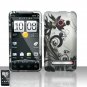 Hard Plastic Rubber Feel Design Full Case for HTC Evo 4G - Black and Silver Vines