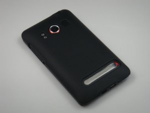 Hard Plastic Rubber Feel Back Cover Case for HTC Evo 4G - Black