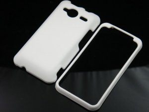 Hard Plastic Rubber Feel Cover Case for HTC Evo Shift 4G - White