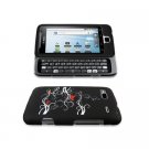 Hard Plastic Rubber Feel Design Case for HTC G2 - Butterfly Floral