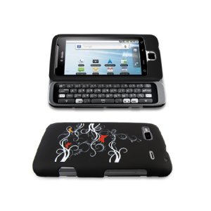 Hard Plastic Rubber Feel Design Case for HTC G2 - Butterfly Floral