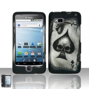 Hard Plastic Rubber Feel Design Case for HTC G2 - Ace of Spade Skull