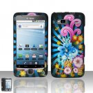 Hard Plastic Rubber Feel Design Case for HTC G2 - Rainbow Flowers