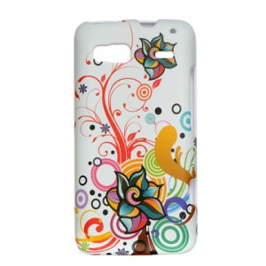 Hard Plastic Design Case for HTC G2 - White Autumn Flowers