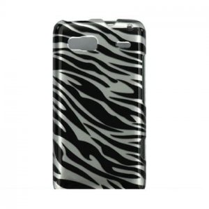 Hard Plastic Design Case for HTC G2 - Black Silver Zebra