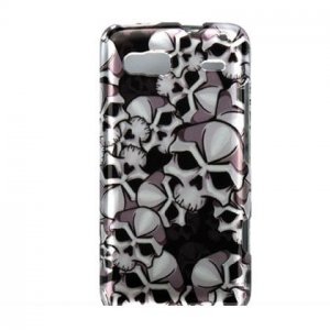 Hard Plastic Design Case for HTC G2 - Black Skulls