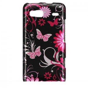 Hard Plastic Design Case for HTC G2 - Pink Butterfly