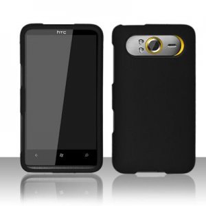 Hard Plastic Rubber Feel Cover Case for HTC HD7/HD7S - Black