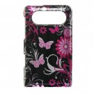 Hard Plastic Design Case for HTC HD7/HD7S - Pink Butterfly