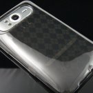 Crystal Gel Check Design Skin Case for HTC HD7/HD7S - Smoke