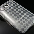 Crystal Gel Check Design Skin Case for HTC HD7/HD7S - Clear