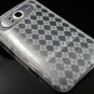 Crystal Gel Check Design Skin Case for HTC HD7/HD7S - Clear