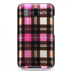 Hard Plastic Design Case for HTC Inspire 4G/Desire - Hot Pink Check