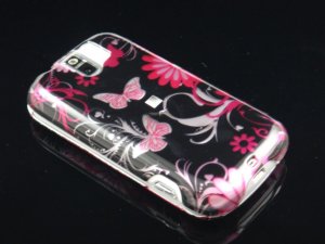 Hard Plastic Design Case for HTC Mytouch Slide 3G (T-Mobile) - Pink Butterfly