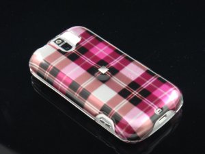 Hard Plastic Design Case for HTC Mytouch Slide 3G (T-Mobile) - Hot Pink Check