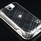 Hard Plastic Design Case for HTC Mytouch Slide 3G (T-Mobile) - Smoke Diagonal Check