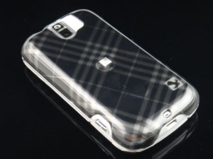 Hard Plastic Design Case for HTC Mytouch Slide 3G (T-Mobile) - Smoke Diagonal Check