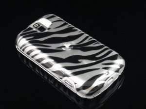 Hard Plastic Design Case for HTC Mytouch Slide 3G (T-Mobile) - Black and Silver Zebra