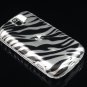 Hard Plastic Design Case for HTC Mytouch Slide 3G (T-Mobile) - Black and Silver Zebra