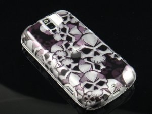 Hard Plastic Design Case for HTC Mytouch Slide 3G (T-Mobile) - Black Skulls