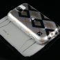 Hard Plastic Design Case for HTC Mytouch Slide 3G (T-Mobile) - Black and Silver Rhombus