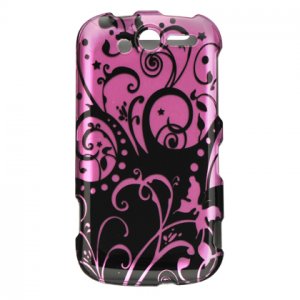 Hard Plastic Design Case for HTC Mytouch HD 4G - Purple Swirls