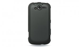 Hard Plastic Rubber Feel Cover Case for HTC Mytouch HD 4G - Black