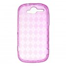 Crystal Gel Check Design Skin Case for HTC Mytouch HD 4G - Hot Pink