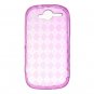 Crystal Gel Check Design Skin Case for HTC Mytouch HD 4G - Hot Pink